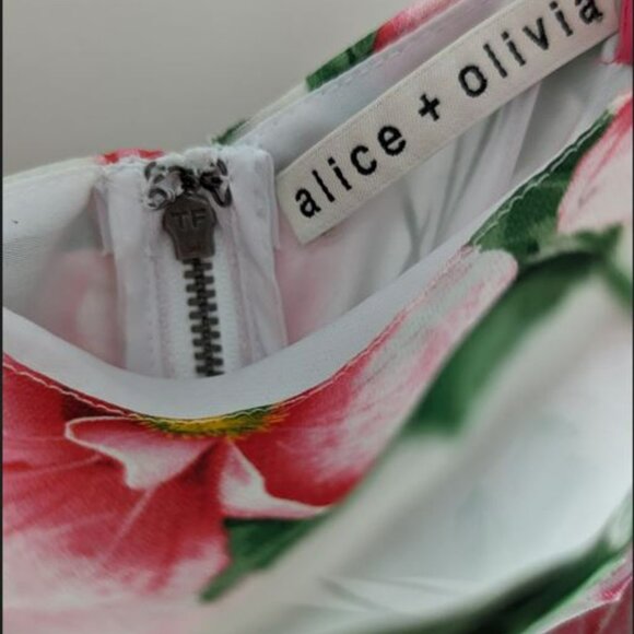 ALICE + OLIVIA Samantha draped floral-print satin midi dress - Picture 4 of 8